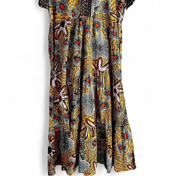 Kiki clothing NWT gorgeous vibrant African Inspired Empire Layered Dress  XXL - Picture 6 of 8